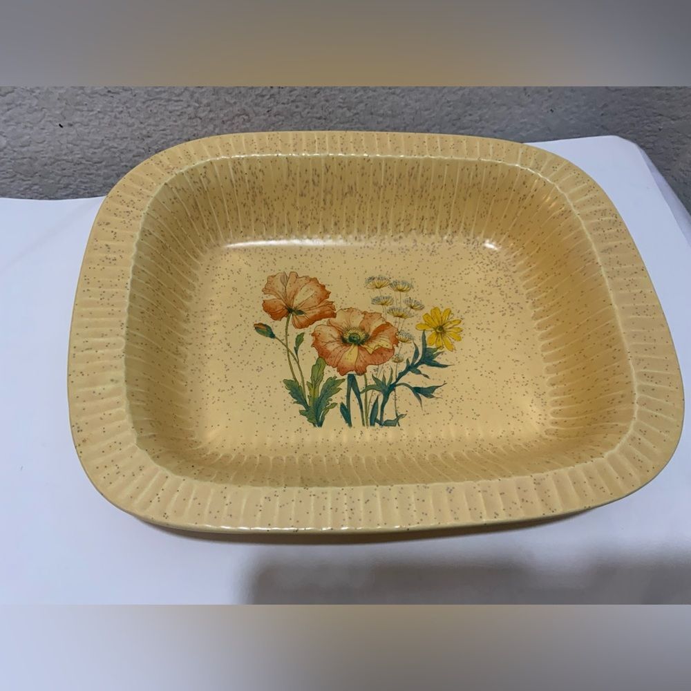 Treasure Craft floral Ovenware Casserole Serving Dish #865 USA